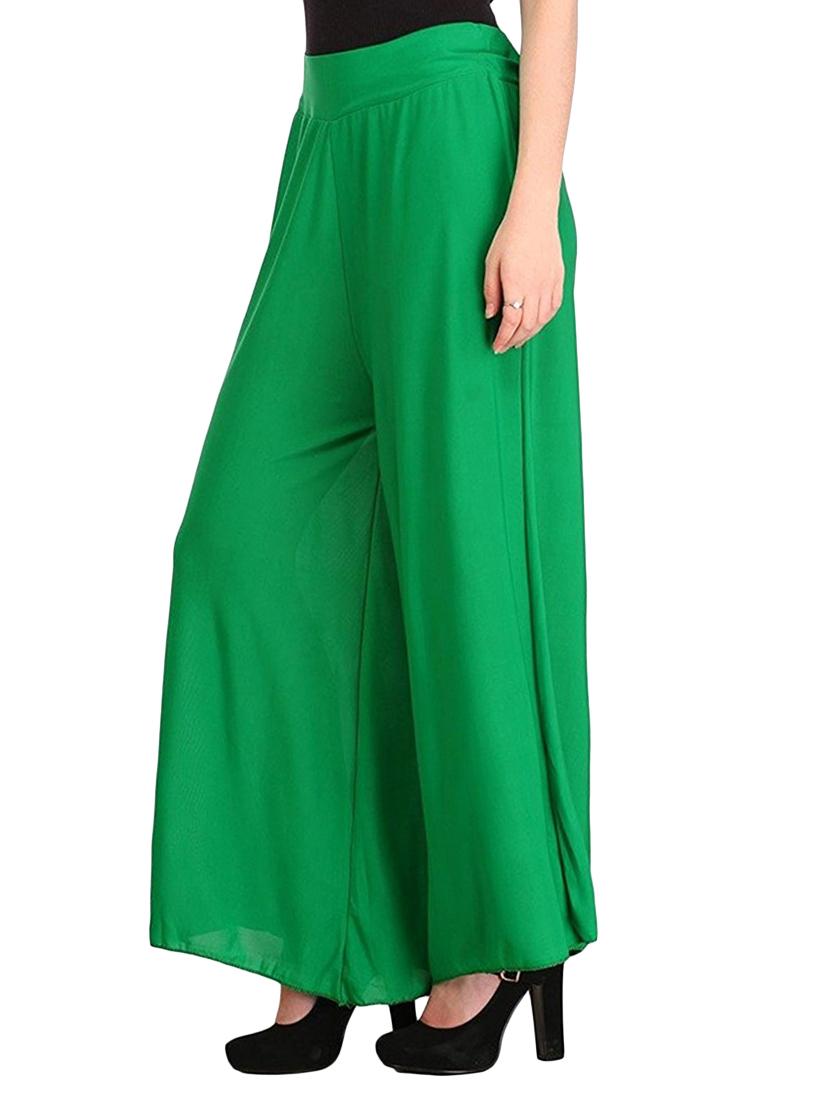 green viscose palazzos - 15258620 - Zoom Image - 2