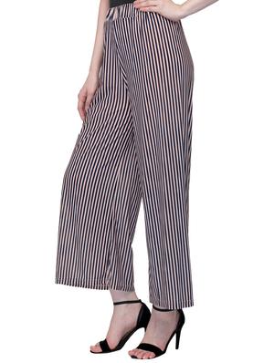 pink striped viscose palazzo - 15258629 - Standard Image - 2