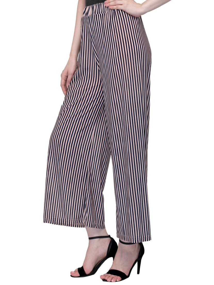 pink striped viscose palazzo - 15258629 - Zoom Image - 2