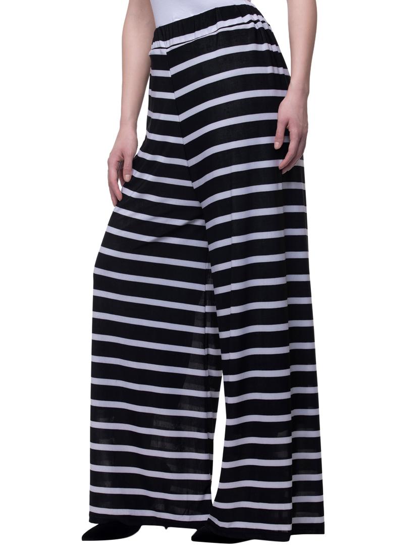 black striped viscose palazzo - 15258633 - Zoom Image - 2