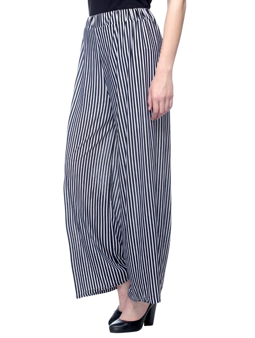 black striped viscose palazzo - 15258635 - Zoom Image - 2