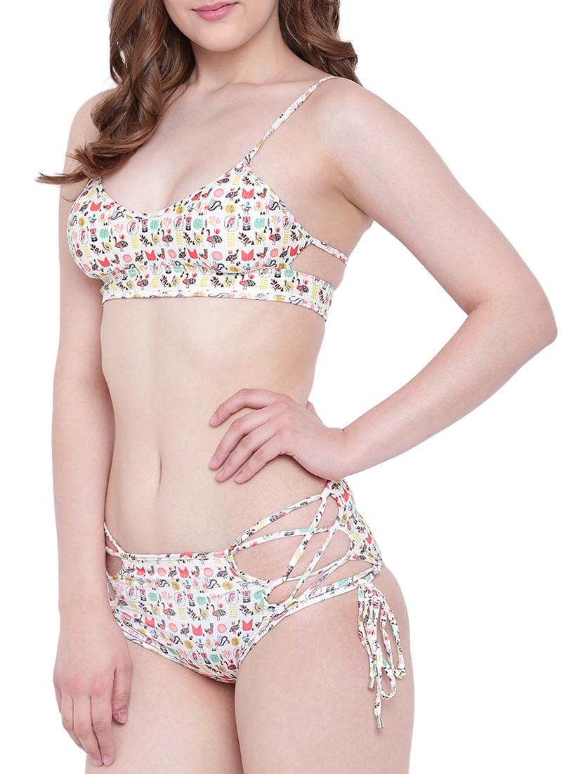 white printed bikini set - 15260611 - Zoom Image - 2