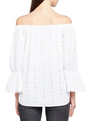 schiffli off shoulder top - 15260871 - Standard Image - 2
