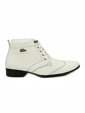 white leatherette lace-up derbys - 15260958 - Standard Image - 2