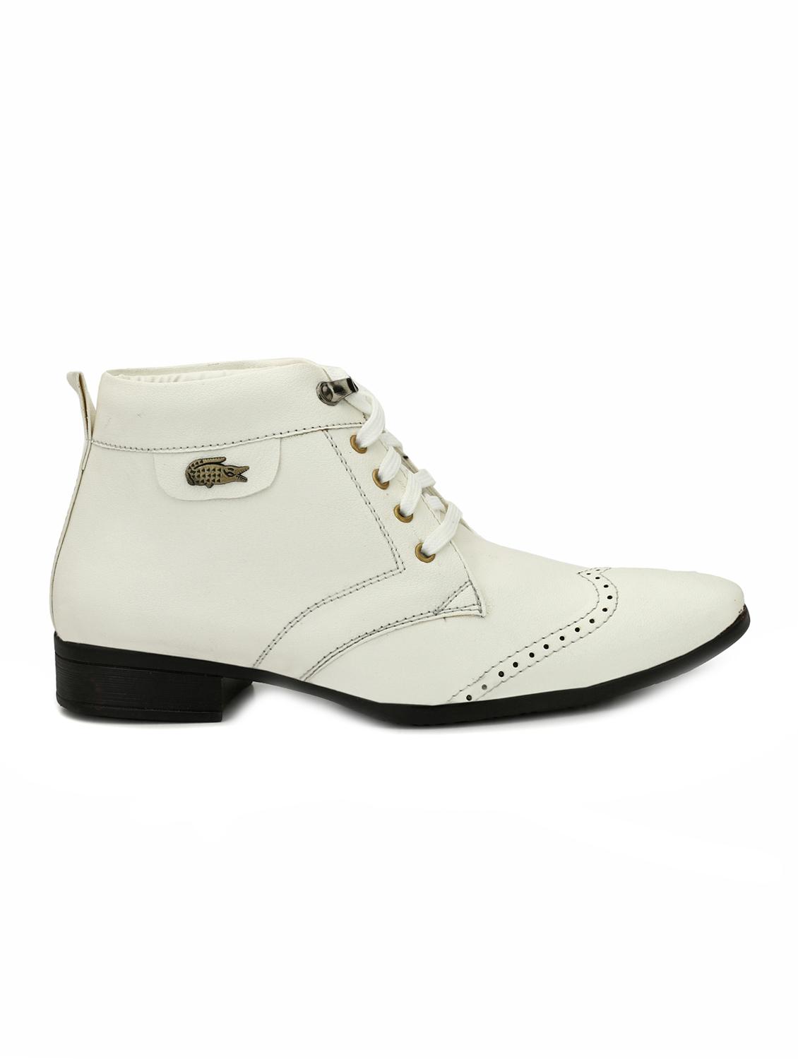 white leatherette lace-up derbys - 15260958 - Zoom Image - 2
