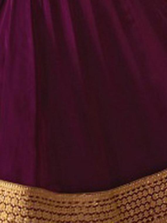 Purple embroidered semi-stitched anarkali suit - 15261012 - Zoom Image - 2