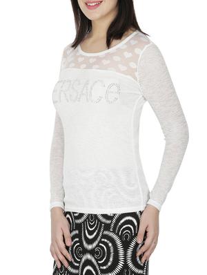 Embellished sheer yoke and sleeve top - 15262279 - Standard Image - 2