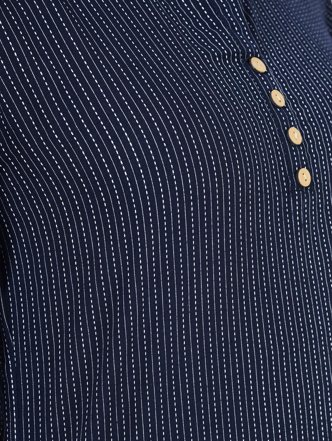 blue straight kurta - 15264290 - Zoom Image - 5