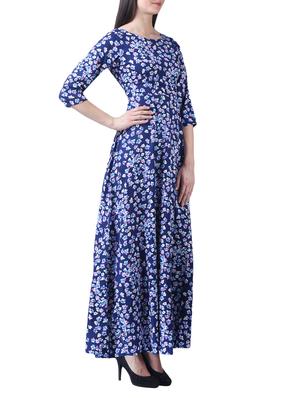 navy blue crepe floral maxi dress - 15264405 - Standard Image - 2