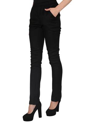 black solid rayon trouser - 15265484 - Standard Image - 2
