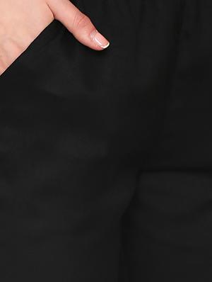 black solid rayon trouser - 15265484 - Standard Image - 5