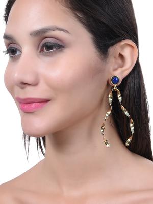 gold brass drop earring - 15266752 - Standard Image - 2