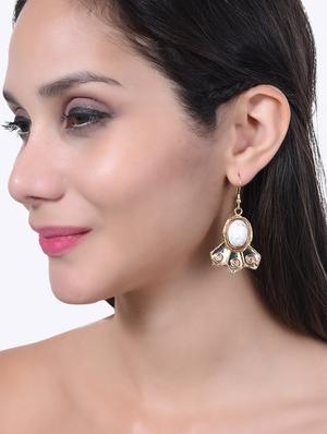 gold brass drop earring - 15266755 - Standard Image - 2