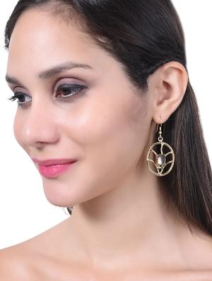 gold brass drop earring - 15266756 - Standard Image - 2