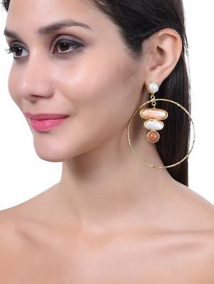 gold brass drop earring - 15266761 - Standard Image - 2
