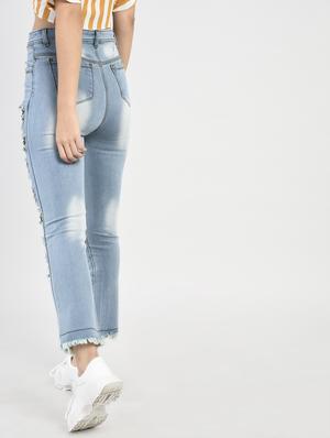 blue denim distressed jeans - 15266775 - Standard Image - 2