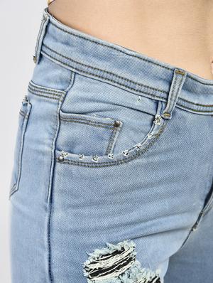 blue denim distressed jeans - 15266775 - Standard Image - 5