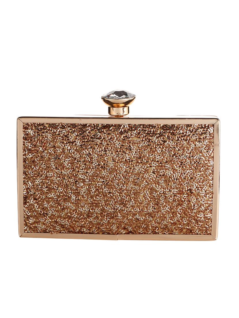 gold silk structured clutch - 15267929 - Zoom Image - 2