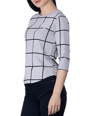 round neck checkered tee - 15268126 - Standard Image - 2