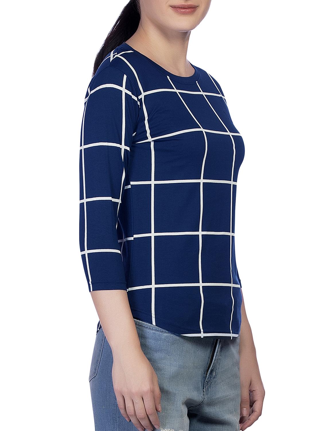 round neck checkered tee - 15268127 - Zoom Image - 2