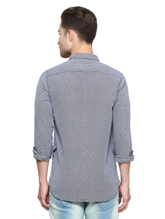 blue cotton casual shirt - 15269023 - Zoom Image - 2