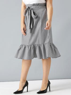 gingham checked flounce hem skirt - 15270178 - Standard Image - 2