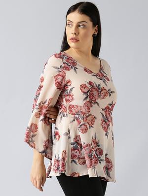 v-neck floral tunic - 15270187 - Standard Image - 2