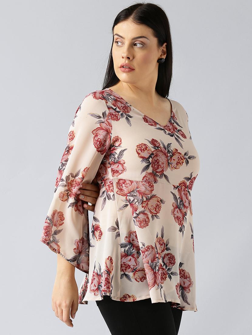 v-neck floral tunic - 15270187 - Zoom Image - 2
