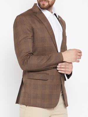 brown poly wool casual blazer - 15270568 - Standard Image - 2