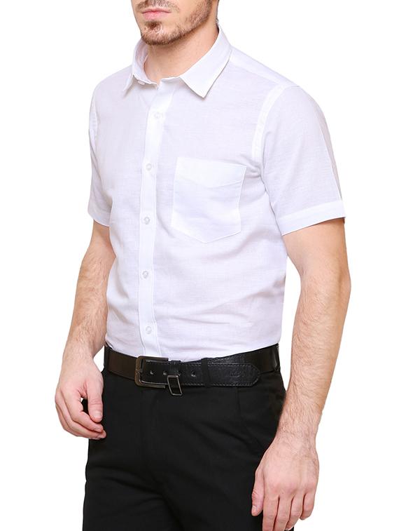 white linen formal shirt - 15272352 - Zoom Image - 2