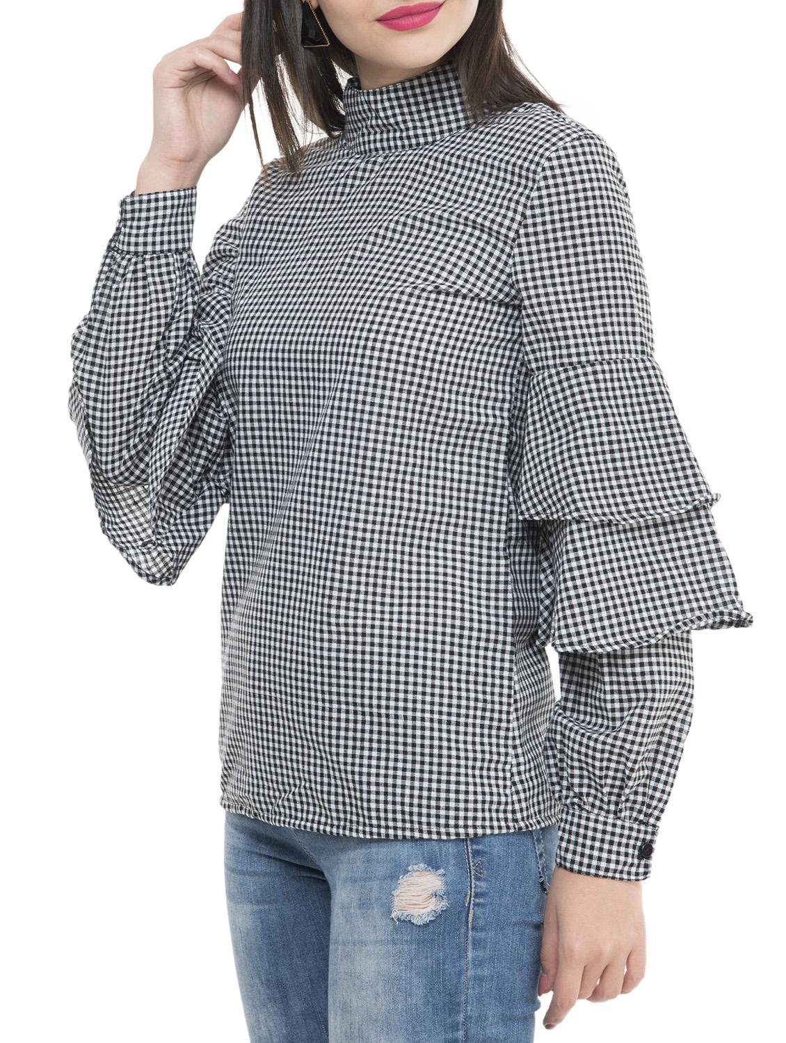 black checkered cotton top - 15272954 - Zoom Image - 2
