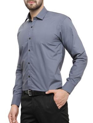 grey cotton formal shirt - 15273308 - Standard Image - 2