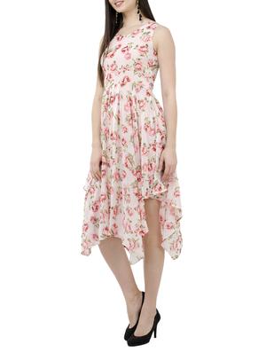 floral sleeveless asymmetric dress - 15273735 - Standard Image - 2