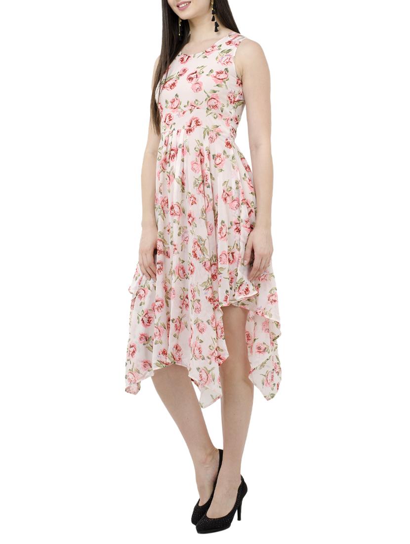 floral sleeveless asymmetric dress - 15273735 - Zoom Image - 2