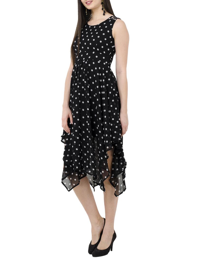 polka dotted asymmetric dress - 15273745 - Zoom Image - 2