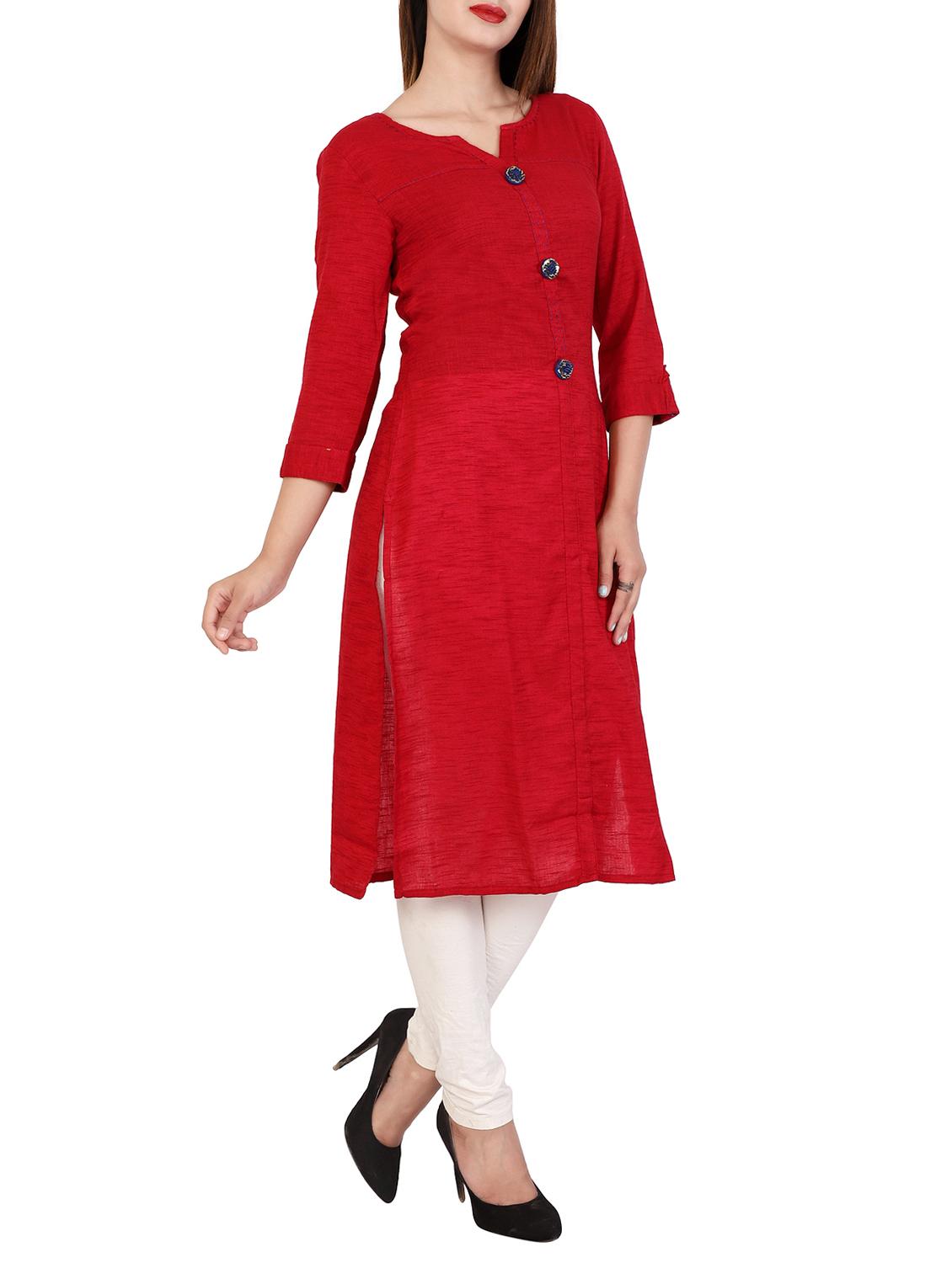 solid straight kurta - 15274171 - Zoom Image - 2