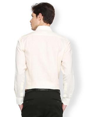 beige linen formal shirt - 15274692 - Standard Image - 2