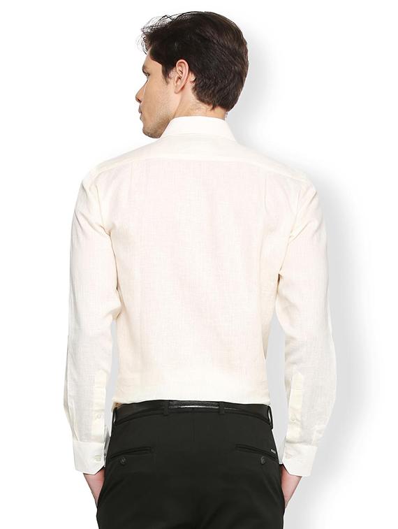 beige linen formal shirt - 15274692 - Zoom Image - 2