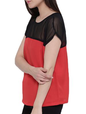 Color block panel yoke & sleeve top - 15275489 - Standard Image - 2