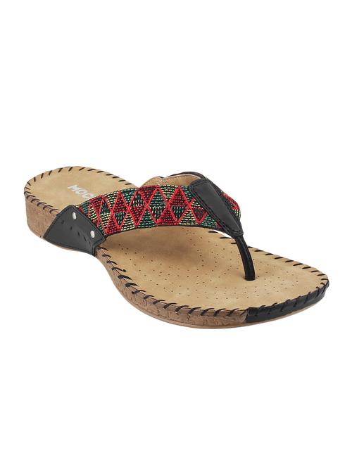 black faux leather toe separator sandals - 15276666 - Standard Image - 1