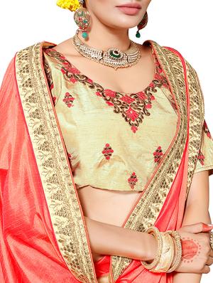 red silk woven saree with blouse - 15276841 - Standard Image - 2