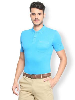aqua blue cotton pocket t-shirt - 15277160 - Standard Image - 2