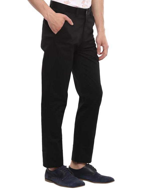 black cotton blend chinos - 15277240 - Zoom Image - 2