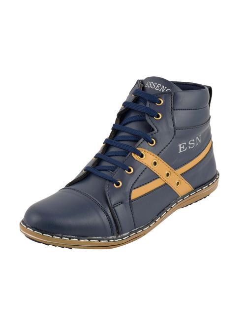 blue leatherette low ankle boots - 15277910 - Standard Image - 1