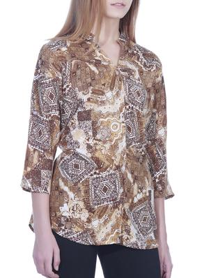 mandarin neck printed shirt - 15277975 - Standard Image - 2