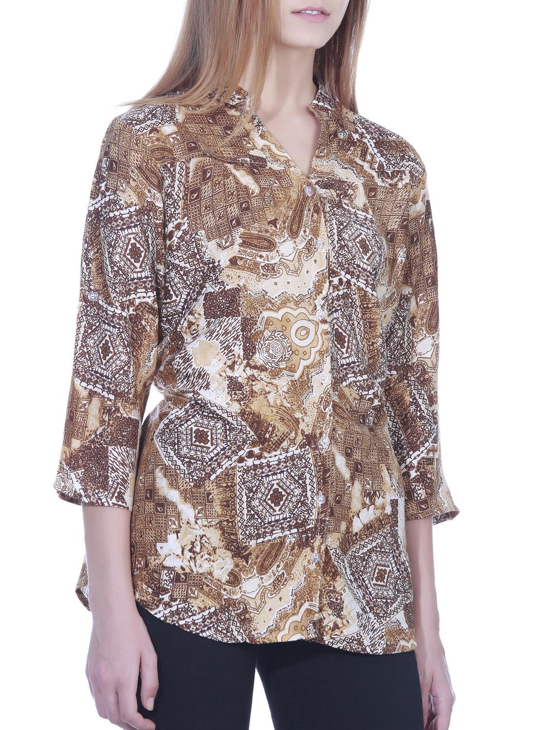 mandarin neck printed shirt - 15277975 - Zoom Image - 2
