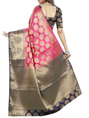 pink cotton silk banarasi saree with blouse - 15278394 - Standard Image - 2