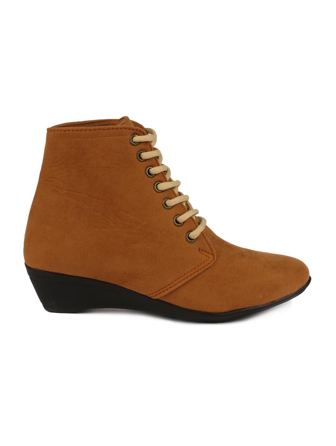 tan pu ankle boots - 15279782 - Zoom Image - 2