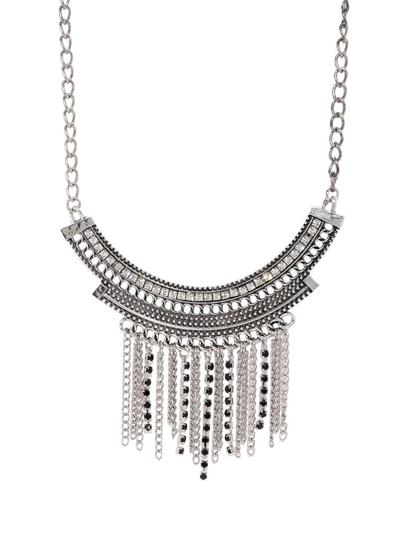 silver metal short necklace - 15279815 - Zoom Image - 2