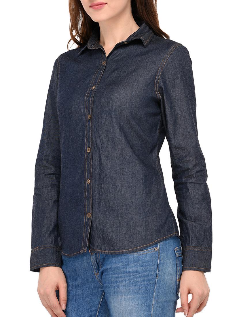 long sleeved denim shirt - 15282371 - Zoom Image - 2